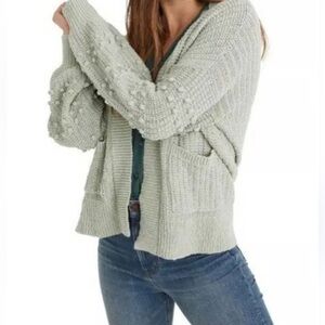 Maxwell blue balloon sleeve cardigan oversized large